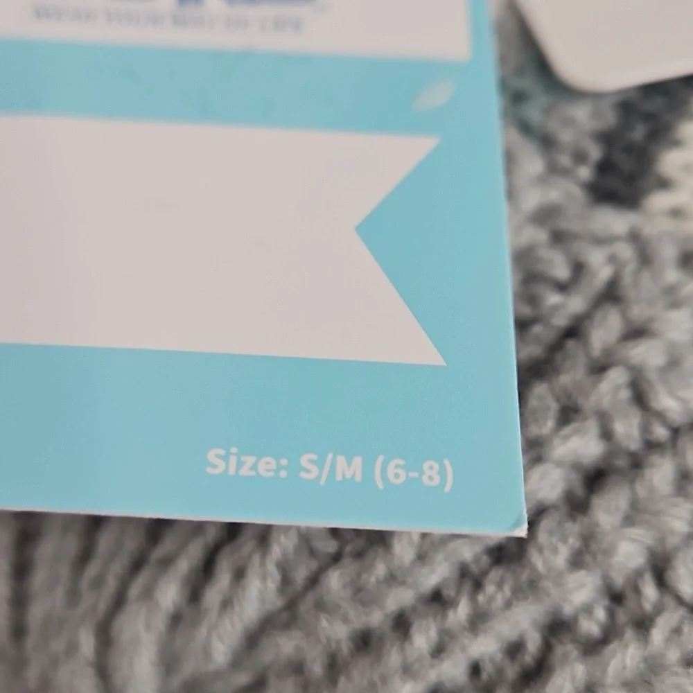 Muk Luks Sherpa Lined Gray Teal Slipper Socks S/M 6-8 NWT